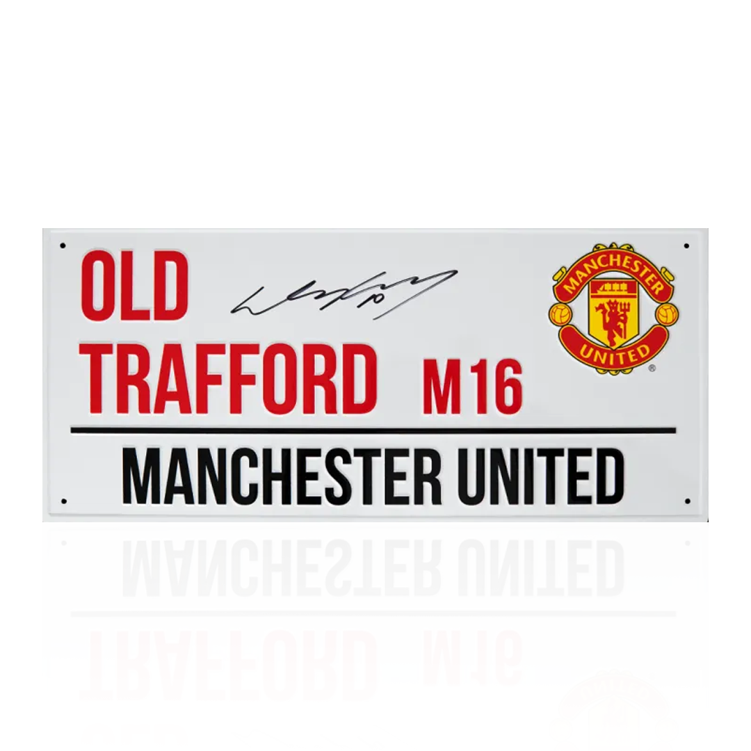 Wayne Rooney Signed Manchester United Street Sign