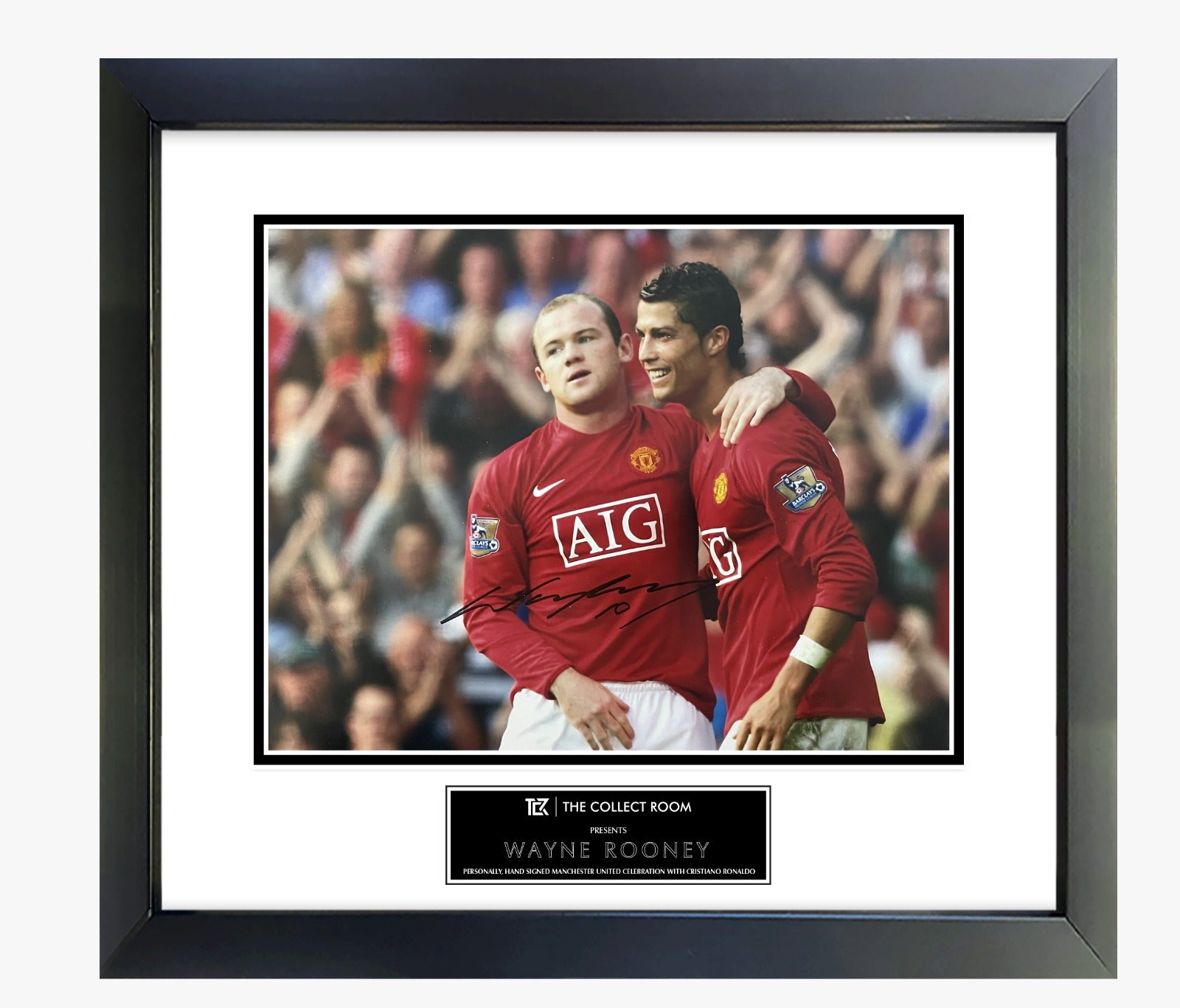 Wayne Rooney Personally hand signed Manchester United with Cristiano Ronaldo Image