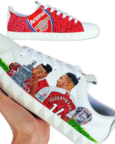 Pierre-Emerick Aubameyang Custom Hand-Painted Arsenal FC Armani Sneakers