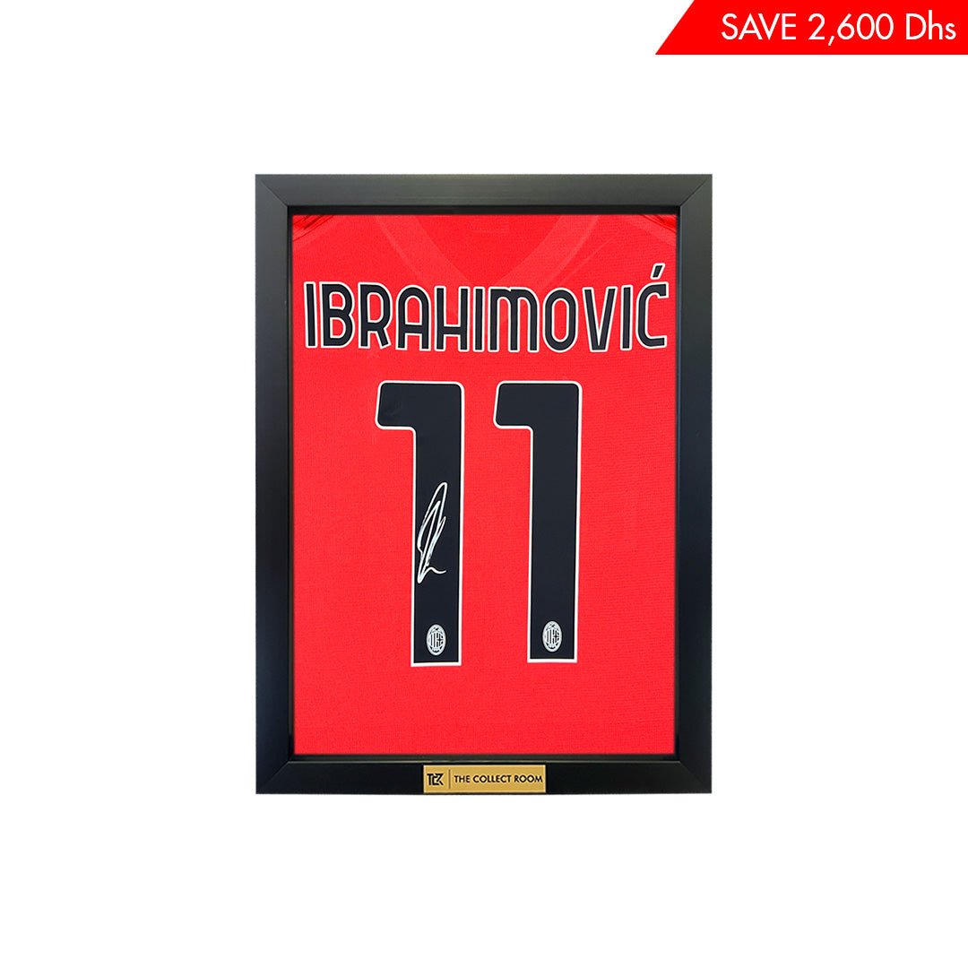 Zlatan Ibrahimovic Back Signed Modern AC Milan Home Jersey