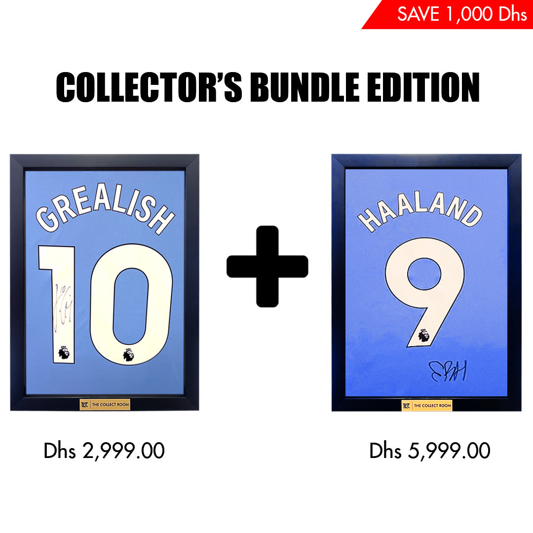 Jack Grealish & Erling Haaland Signed Manchester City Jerseys Bundle