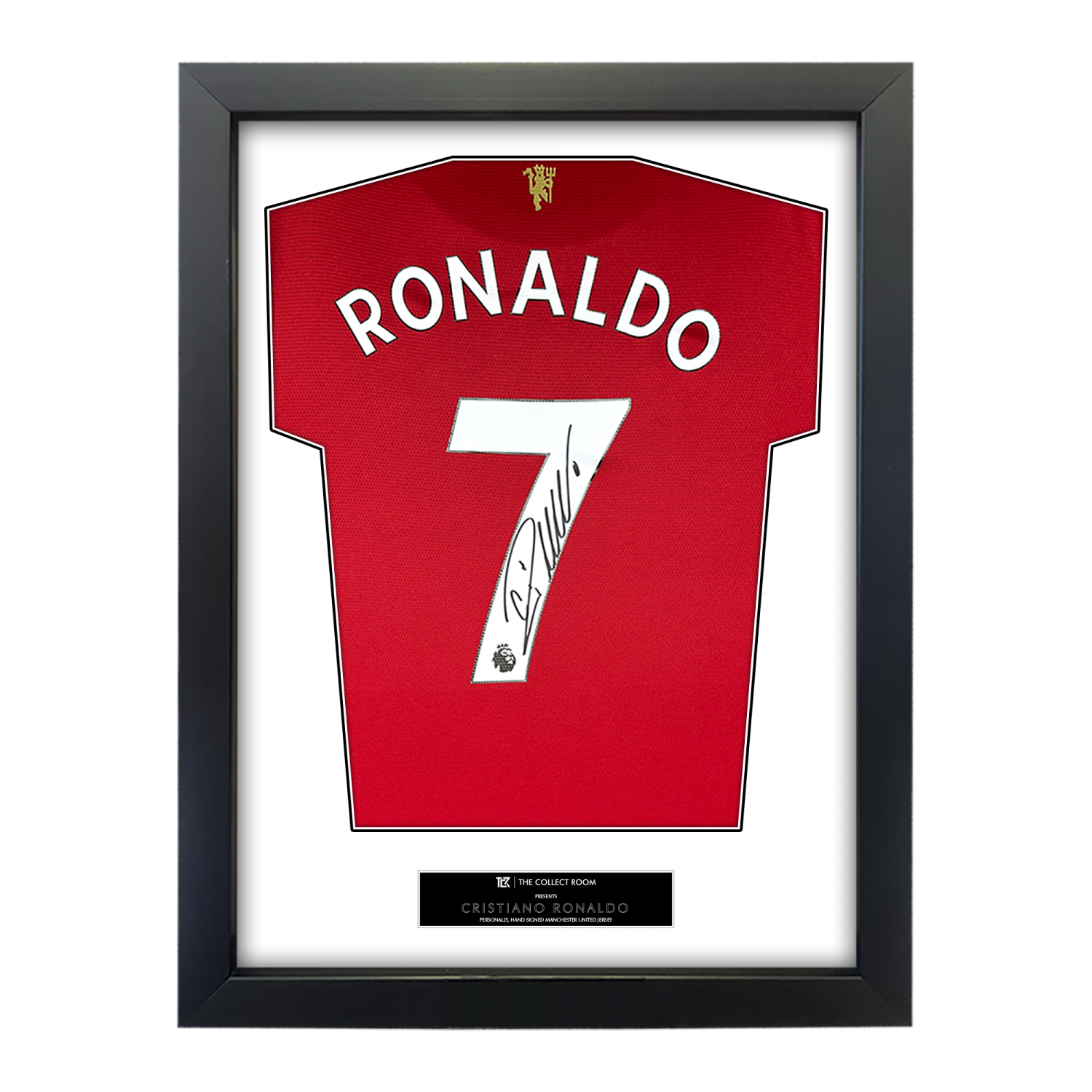 Cristiano Ronaldo Signed Manchester United 2021-22 Framed Home Jersey