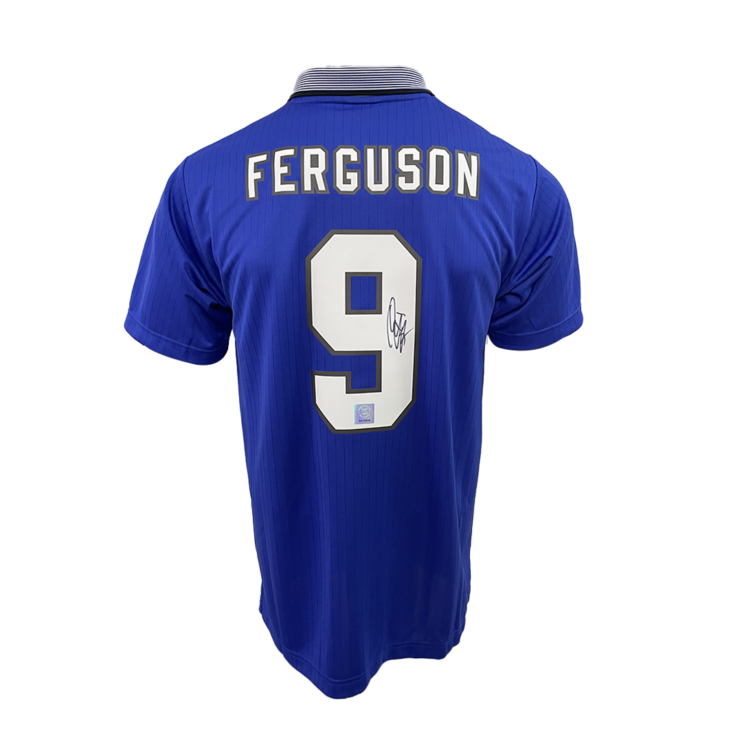 Duncan Ferguson Back Signed Everton 1995 FA Cup Final Shirt