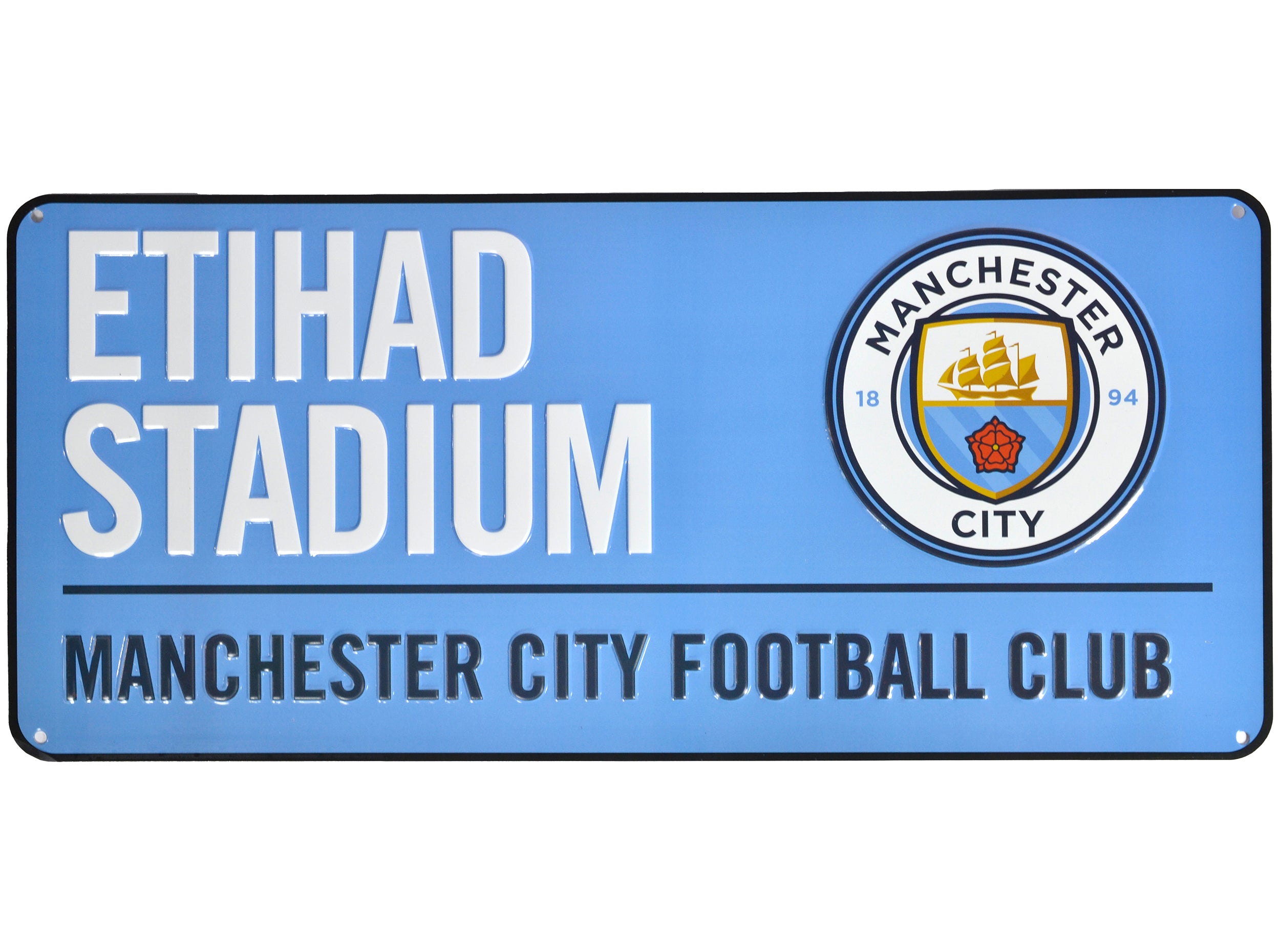 Man City Colour Metal Street Sign New Crest
