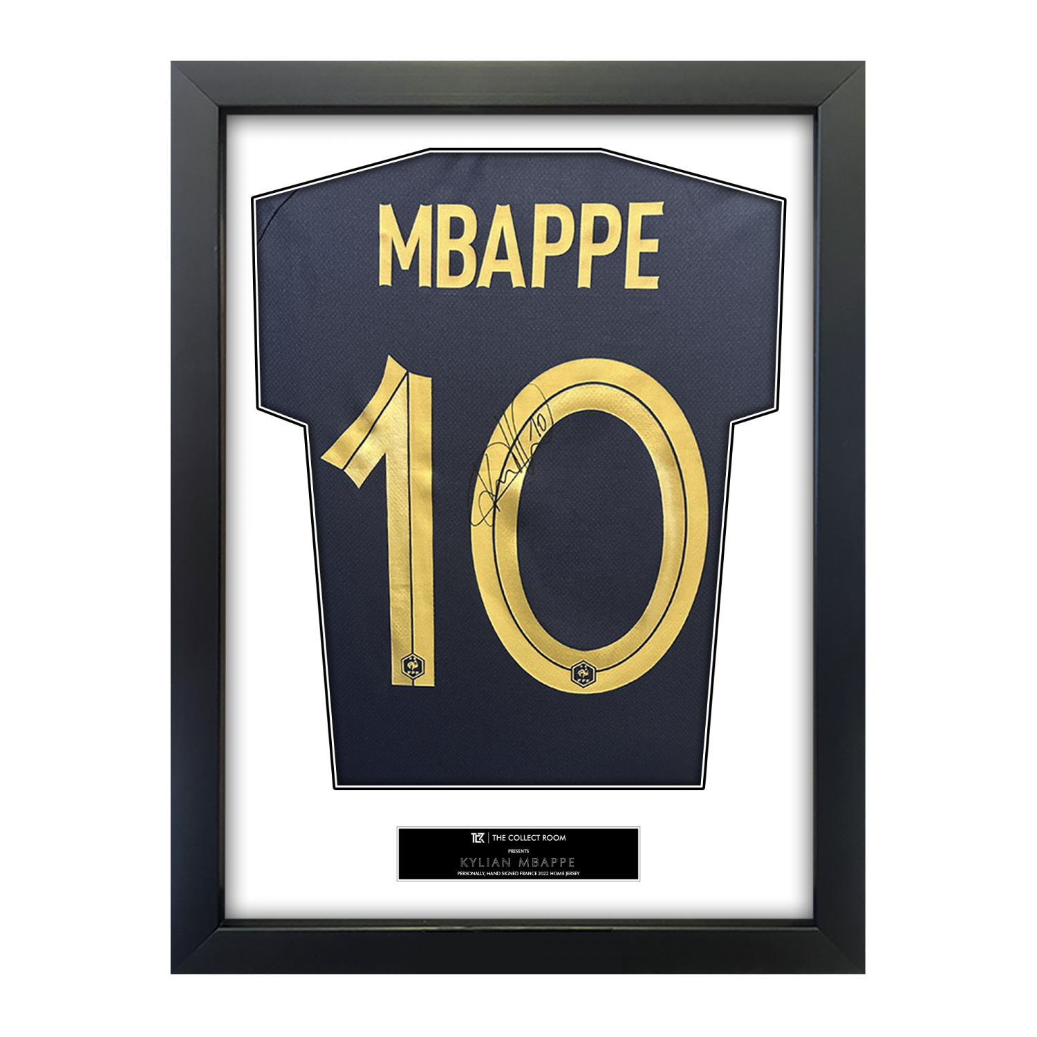 Kylian Mbappe Signed 2022 France National Team Framed Home Jersey