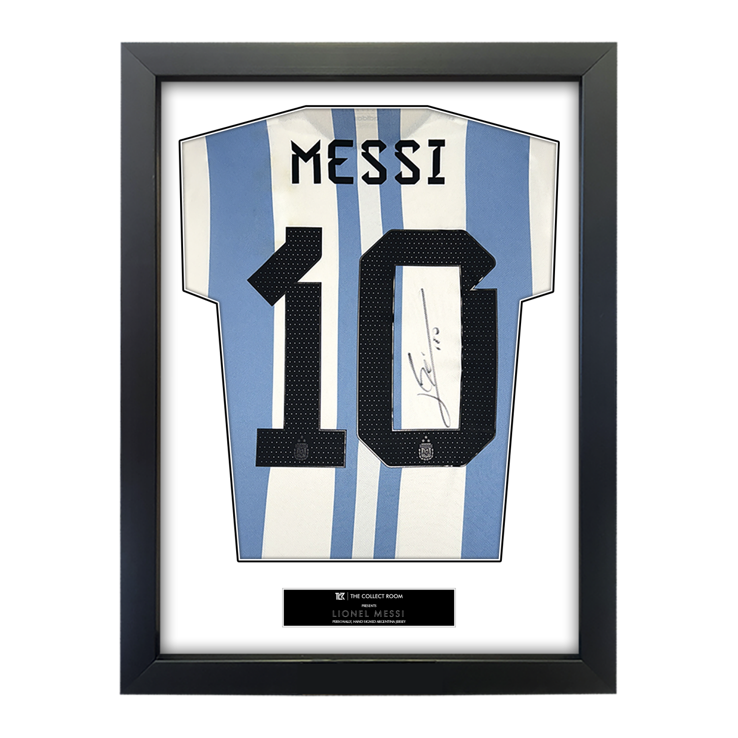 Lionel Messi Official Back Signed Argentina 2022-23 Framed World Cup Home Jersey