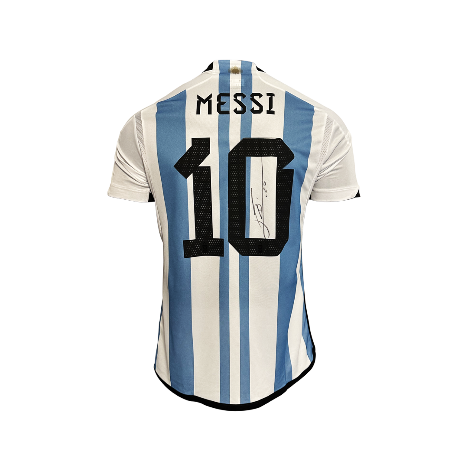Lionel Messi Official Back Signed Argentina 2022-23 Framed World Cup Home Jersey
