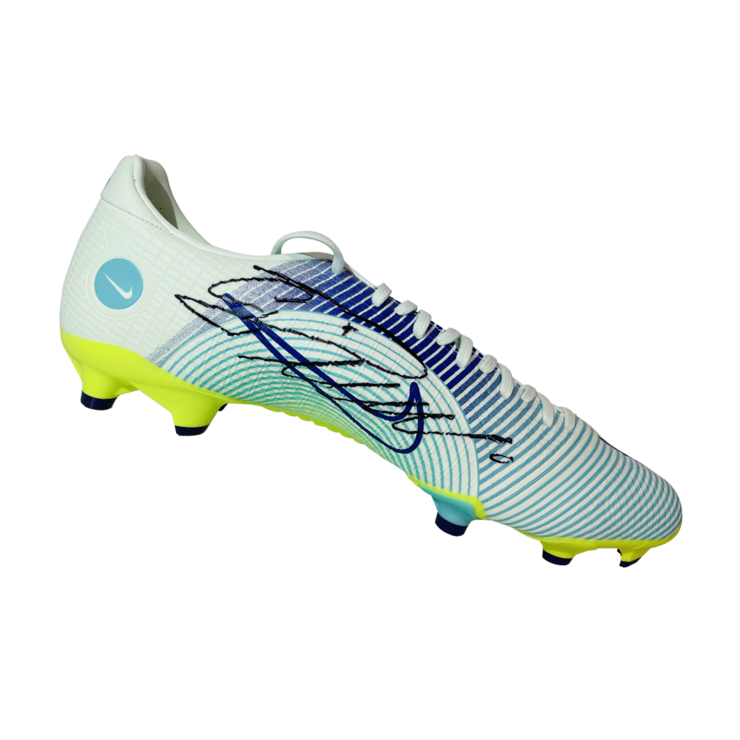 Cristiano Ronaldo Signed Framed Soccer Boot Neon