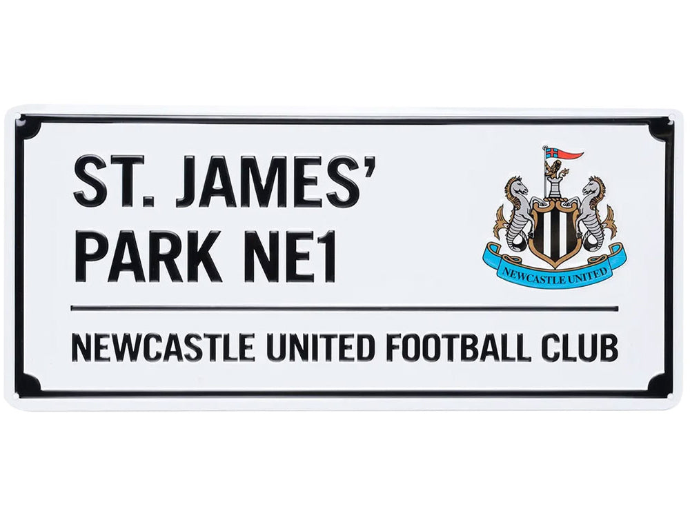 Newcastle United Metal White Street Sign St James Park