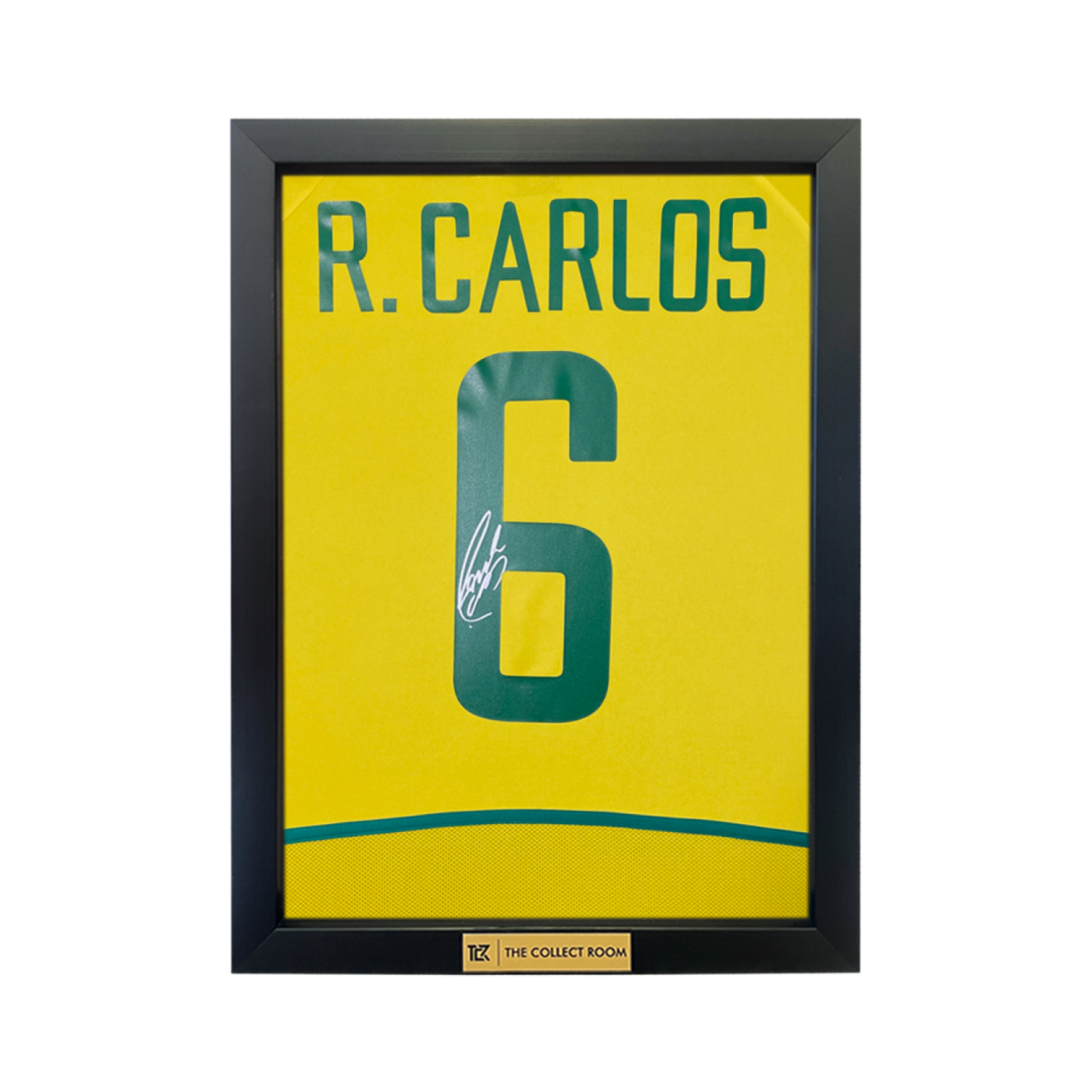 Roberto Carlos Signed Brazil 2001 National Team Home Jersey