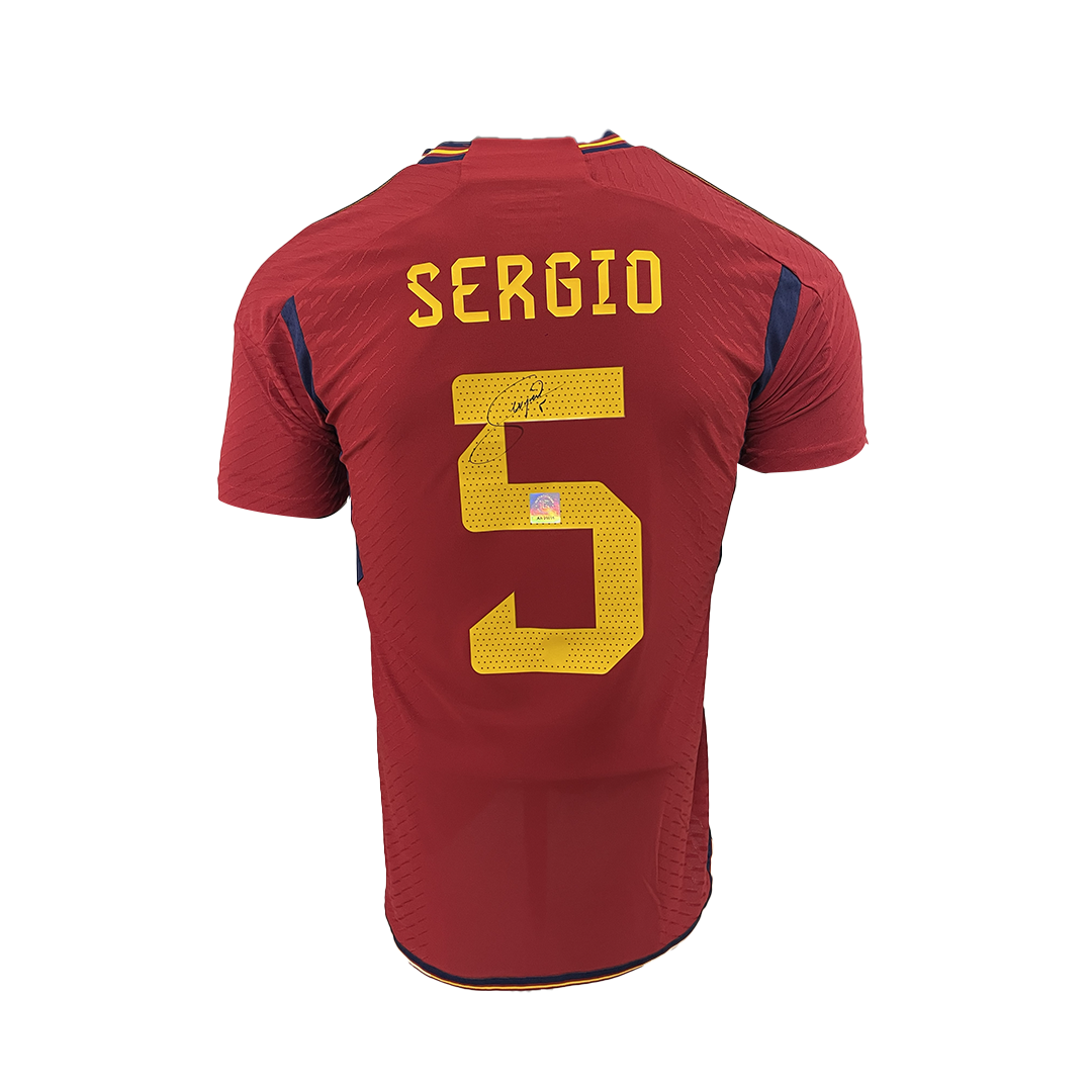 Sergio Busquets Back Signed Spain 2022-23 Home Shirt