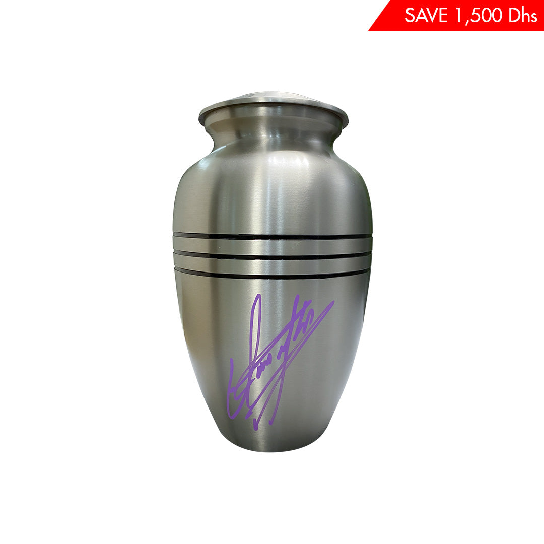 Undertaker Signed Silver Urn