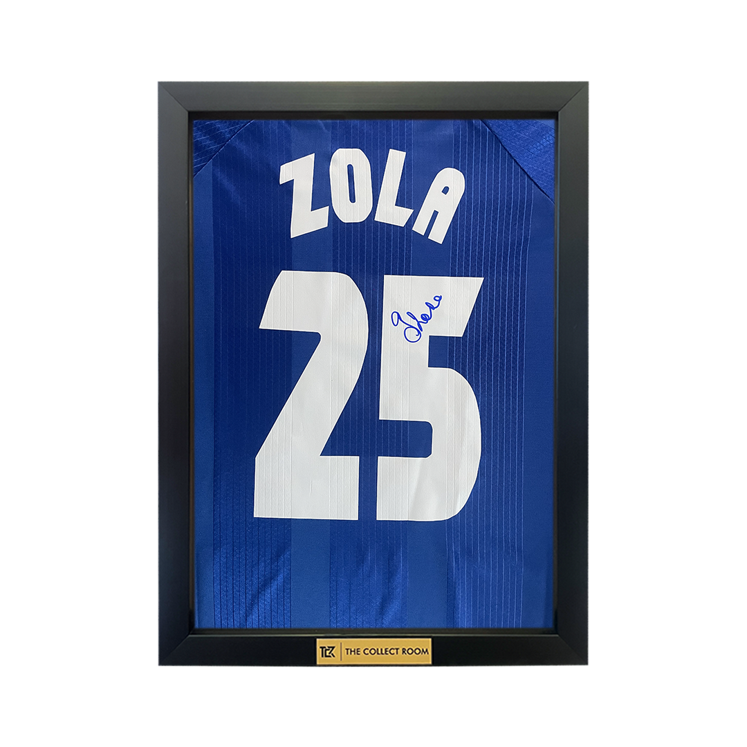 Zola signed Chelsea 1998 Home Jersey 